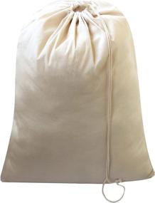 img 1 attached to 🧺 WHITEWRAP Laundry Bags 28”x36” - 2-Pack Natural Cotton Heavy Duty Drawstring Bag: Perfect for Hotels, Airbnb’s, Rentals, Vacation Homes & Travel