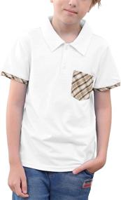 img 4 attached to NAVINS Sleeve School Uniform Contrast Boys' Tops, Tees & Shirts: Stylish and High-Quality Uniform Clothing