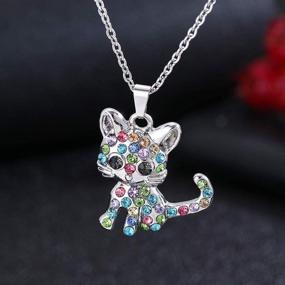 img 3 attached to Stylish CZ Animal Pendant Necklace for Cat and Dog Lovers - Perfect Jewelry Gift for Women and Girls