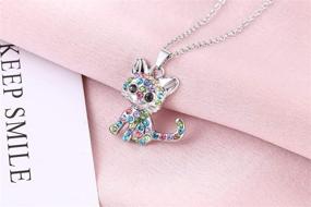 img 1 attached to Stylish CZ Animal Pendant Necklace for Cat and Dog Lovers - Perfect Jewelry Gift for Women and Girls