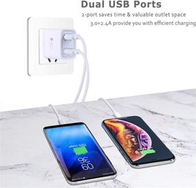 img 1 attached to 🔌 2-Pack Pofesun Quick Charging 3.0 Wall Charger - Dual Port Fast Charger, Adaptive Fast Charging Power Adapter Compatible with iPhone, iPad, Samsung Galaxy, Tablet - Black and White