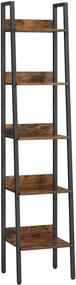 img 4 attached to 📚 VASAGLE 5-Tier Ladder Shelf: Industrial Rustic Brown Bookshelf for Home Office and Living Room – Simple Assembly, Freestanding Storage Shelves with Steel Frame (ULLS109B01)