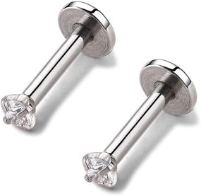 img 2 attached to Zirconia Forward Cartilage Earrings Piercing