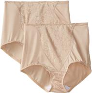 🩲 bali women's shapewear double support light control brief with lace fajas 2-pack dfx372 - sculpt your curves with style and comfort! logo