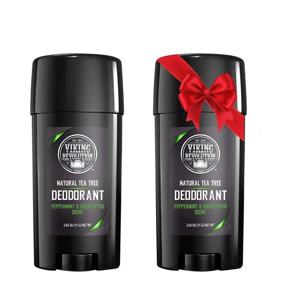 img 4 attached to Viking Revolution - Set of 2 Natural Men's Deodorant, Paraben-free & Aluminum-free for Long-lasting Odor Protection and Freshness, Refreshing Peppermint & Eucalyptus Scent