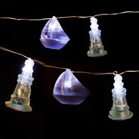 img 1 attached to 🏖️ Nautical Coastal String Lights: Lighthouse Sailing Ship Sea Lantern - Remote Control, 30 LEDs - Perfect for Outdoor Christmas Tree, Camping, Wedding, Birthday, Home Party Decoration