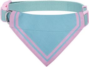 img 4 attached to 🐶 Chic Stylish Triangle Cotton Blend Neckerchief Bandana Dog Collars in 9 Patterns by Blueberry Pet