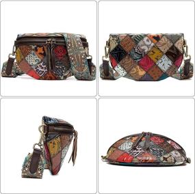 img 3 attached to Multicolor Crossbody Genuine Patchwork Shoulder