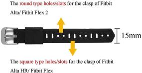 img 3 attached to 📿 Ремешок для часов Fitbit Flex/2 Alta Luxe с удлинителем - совместимое удлинение ремешка для более крупного запястья или ношения на лодыжке в черном цвете