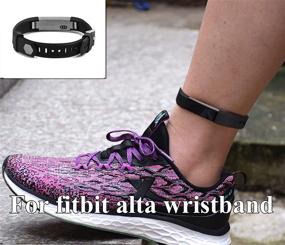 img 1 attached to 📿 Ремешок для часов Fitbit Flex/2 Alta Luxe с удлинителем - совместимое удлинение ремешка для более крупного запястья или ношения на лодыжке в черном цвете
