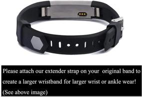 img 2 attached to 📿 Ремешок для часов Fitbit Flex/2 Alta Luxe с удлинителем - совместимое удлинение ремешка для более крупного запястья или ношения на лодыжке в черном цвете