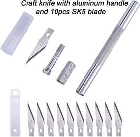 img 3 attached to 📏 WORKLION Craft Knife Cutting Mat Set: Craft Knife and 10PCS Blades Precision Ruler and Stainless Steel Scissors 9" x 12" Self Healing Mat for Sewing, Quilting, and Art Hobby Craft Projects