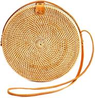 👜 women's rattan handmade handbag - stylish and durable women's handbags & wallets logo