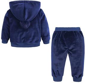 img 3 attached to 🐻 Cute Ear Hooded Fleece Outfit Set for Baby Boys and Girls