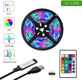 img 1 attached to 🔌 Yetaida 16.4ft USB LED Strip Light with Remote, Color Changing LED Strip Lights for Bedroom, Home, Kitchen, DIY Decoration (Battery Not Included)