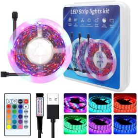 img 4 attached to 🔌 Yetaida 16.4ft USB LED Strip Light with Remote, Color Changing LED Strip Lights for Bedroom, Home, Kitchen, DIY Decoration (Battery Not Included)