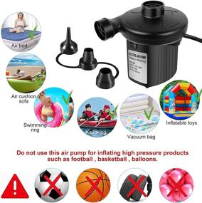 img 1 attached to 💨 Efficient BLUELF Electric Air Pump for Inflatables: Inflator/Deflator for Air Mattresses, Pool Floats, Toys, and more - 110V 130W AC Powered Air Bed Pump