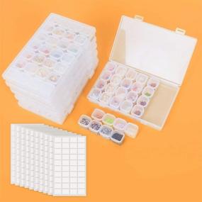 img 4 attached to 💎 Vumdua 6 Pack Diamond Embroidery Box, 28 Grids Plastic Bead Storage Case Containers – Diamond Painting Accessories Tool for DIY Art Craft