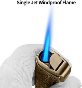 img 3 attached to 🔥 W.SWAN Bronze Carving Single Jet Flame Windproof Butane Refillable Gas Torch Lighter for Cigars