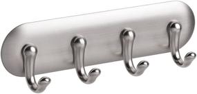 img 3 attached to 🔑 York BPA-Free Plastic AFFIXX Self-Adhesive Key Rack with 4 Hooks - 6&#34; x 1.8&#34; x 1.2&#34;, Brushed/Chrome