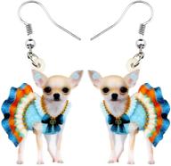 bonsny acrylic chihuahua earrings jewelry logo