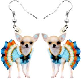 img 4 attached to Bonsny Acrylic Chihuahua Earrings Jewelry