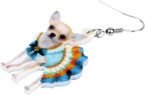 img 1 attached to Bonsny Acrylic Chihuahua Earrings Jewelry