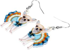 img 2 attached to Bonsny Acrylic Chihuahua Earrings Jewelry