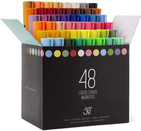 img 4 attached to JumpOff Jo - 48 Pack Liquid Chalk Markers – Neon, Metallic, and White for Creative Projects and Art