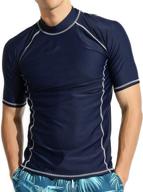 actleis men's short sleeve rash guard: upf50+ sun protection, quick dry for swimming, running, fishing - us-al20008 logo