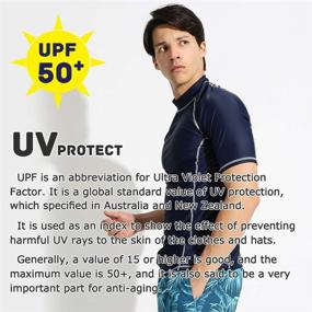 img 2 attached to Actleis Men's Short Sleeve Rash Guard: UPF50+ Sun Protection, Quick Dry for Swimming, Running, Fishing - US-AL20008