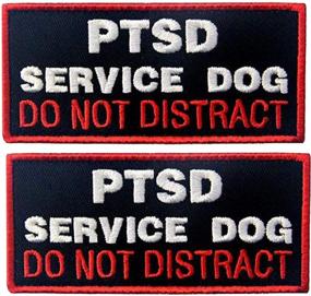 img 4 attached to 🐾 PTSD Service Dog Tactical Military Morale Badge Patches - Hook & Loop Appliques for Vests & Harnesses (2PCS) - 3.93" x 1.97" Sized