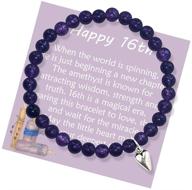 🎁 sweet 16 birthday gift for girls - personalized bead bracelet with message card & gift box logo