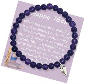 img 3 attached to 🎁 Sweet 16 Birthday Gift for Girls - Personalized Bead Bracelet with Message Card & Gift Box