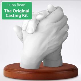img 2 attached to 🪶 Luna Bean Oval Wood Base for Hand Casting Kit - 5x7" Solid Wood Keepsake Display with Semi-Gloss Finish
