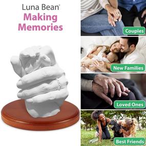 img 1 attached to 🪶 Luna Bean Oval Wood Base for Hand Casting Kit - 5x7" Solid Wood Keepsake Display with Semi-Gloss Finish
