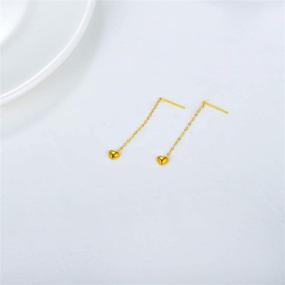 img 2 attached to 🌼 Yellow Hypoallergenic Threader Earrings: Stylish Jewelry for Girls' Earrings