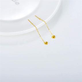 img 1 attached to 🌼 Yellow Hypoallergenic Threader Earrings: Stylish Jewelry for Girls' Earrings