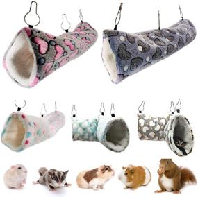 img 4 attached to 🐹 LeerKing Hanging Tunnel: Premium Small Animal Hammock for Hamsters, Sugar Gliders, Rats, Guinea Pigs - Cozy Bed + Cage Accessories