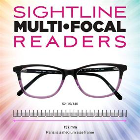 img 2 attached to 👓 Sightline Paris Progressive Multifocus Reading Glasses with Premium Acetate Frame, AR Coated Lenses, Medium Fit & 3.00 Magnification: An Efficient Vision Solution