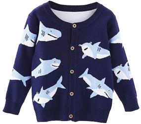 img 4 attached to 👕 Digirlsor Toddler Cardigan Sweatshirt Outerwear Boys' Clothes