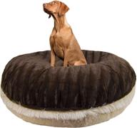 🐶 bessie and barnie signature godiva brown/blondie luxurious shag bed for pets/dogs - extra plush faux fur bagel style (available in various sizes) logo