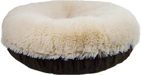 img 2 attached to 🐶 BESSIE AND BARNIE Signature Godiva Brown/Blondie Luxurious Shag Bed for Pets/Dogs - Extra Plush Faux Fur Bagel Style (Available in Various Sizes)