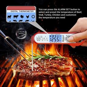 img 2 attached to 🌡️ Bosszi Meat Thermometer: Upgraded 2 in 1 Digital Food Thermometer with Alarm, Display, Corkscrew & Waterproof Function - Perfect for Grilling, Turkey, BBQ, Baking, Liquids, and Candy