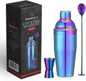 img 4 attached to 🍸 Professional 24 Ounce Cocktail Shaker Bar Set: Martini Kit with Accessories, Recipes Booklet, and Stainless Steel Bar Tools