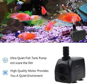 img 1 attached to 🐠 Hzeal 300GPH Submersible Water Pump (1200L/H, 21W) with Dry Burning Protection - Ideal for Aquarium Fish Tank, Pond, Statuary, Hydroponics - 5.9ft Power Cord, 3 Nozzle Options