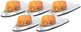 img 1 attached to 🚛 Pacer Performance 20-105 Hi-Five Amber Deluxe Chrome Teardrop Style Cab Roof Light Kit, (5-Pack) Пакет кабины с 20-105 Hi-Five янтарными люксами в стиле каплеты Teardrop c хромированием от Pacer Performance, (5 штук)