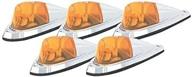 🚛 pacer performance 20-105 hi-five amber deluxe chrome teardrop style cab roof light kit, (5-pack) пакет кабины с 20-105 hi-five янтарными люксами в стиле каплеты teardrop c хромированием от pacer performance, (5 штук) логотип