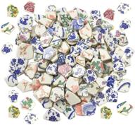 🧩 lanyani broken ceramic porcelain tiles for mosaic crafts - irregular blue and white china plate mosaic tiles, 11x11 inches logo