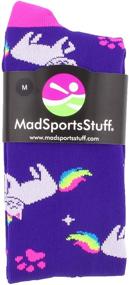 img 3 attached to 🌈 MadSportsStuff Neon Rainbow Caticorn Athletic Over the Calf Socks: Embrace the Magic of the Half Cat Half Unicorn!